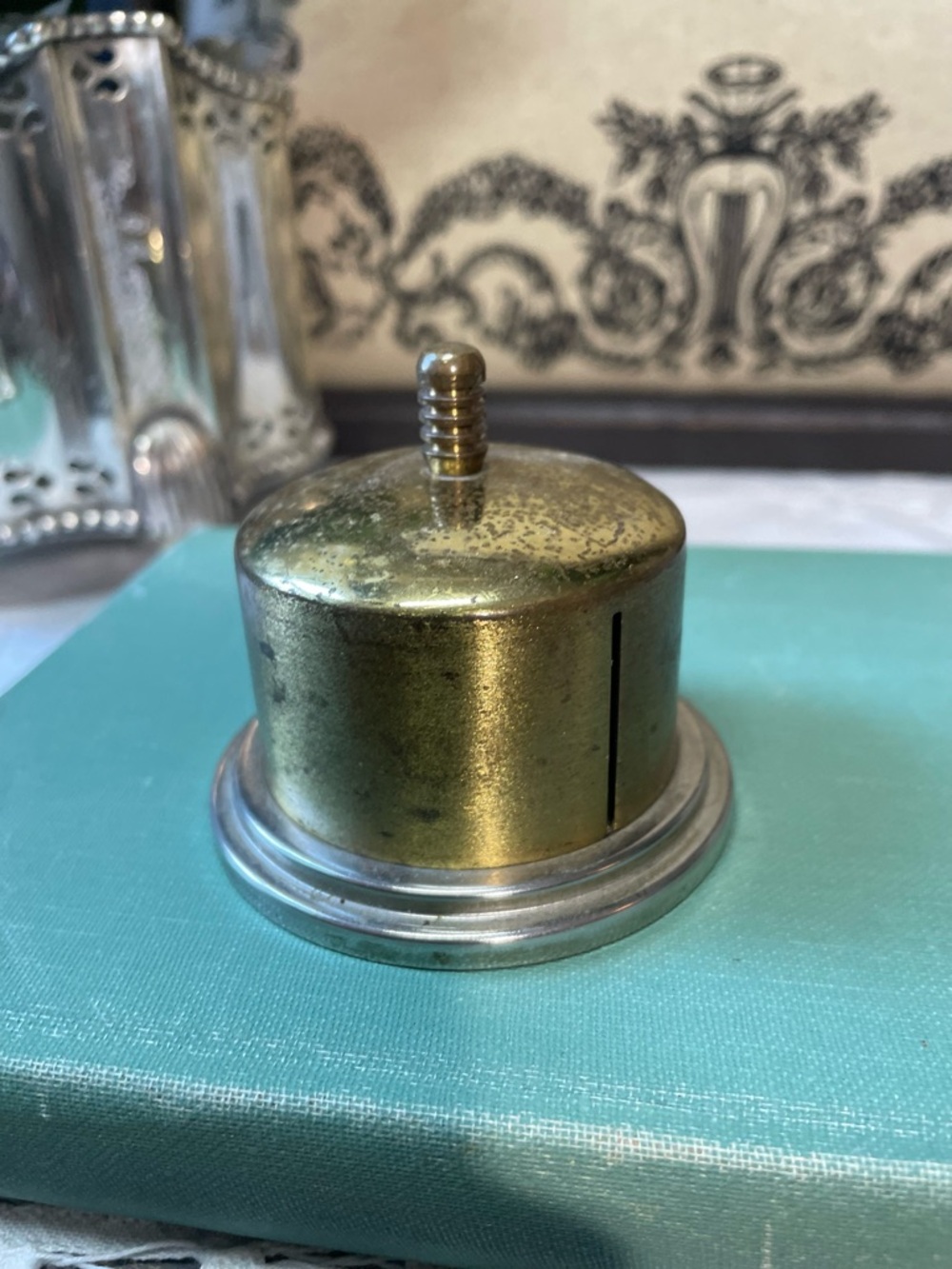 Vintage solid Brass stamp dispenser